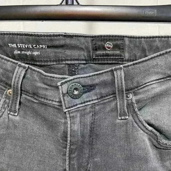 Adriano Goldschmied Women Stevie Capri Jeans 25 Charcoal Slim Straight Low Rise - Picture 5 of 12